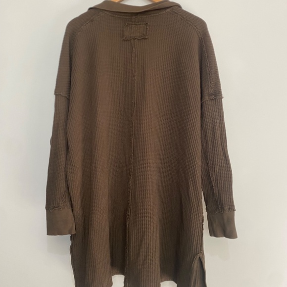 Free People L Travis Waffle Knit Tunic Top - Picture 4 of 14